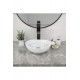 PureRound Tezgah Üstü Armatür Deliksiz Seramik Lavabo – 40x33 cm, Beyaz
