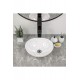 PureRound Tezgah Üstü Armatür Deliksiz Seramik Lavabo – 40x33 cm, Beyaz