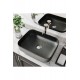 ObsidianSquare Tezgah Üstü Armatür Deliksiz Mat Siyah Seramik Lavabo – 50x39 cm