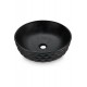 EclipseRound Tezgah Üstü Armatür Deliksiz Mat Siyah Seramik Lavabo – 42x42 cm