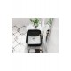 ObsidianSquare Tezgah Üstü Armatür Deliksiz Mat Siyah Seramik Lavabo – 50x39 cm