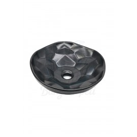 NovaBlack Tezgah Üstü Armatür Deliksiz Mat Siyah Seramik Lavabo – 40x40 cm