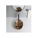 AuraRose Tezgah Üstü Armatür Deliksiz Parlak Bakır Rose Gold Lavabo – 40x40 cm