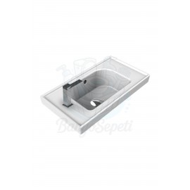 SmartLeft Etajerli Duvara Monte & Dolap Uyumlu Armatür Deliği Solda Seramik Lavabo – 50x28 cm, Beyaz SmartLeft Etajerli Duvara Monte & Dolap Uyumlu Armatür Deliği Solda Seramik Lavabo – 50x28 cm, Beyaz