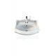 AngloWall Etajerli Duvara Monte & Kolon Ayak Uyumlu Seramik Lavabo – 60x54 cm, Beyaz