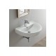 VersaWall Duvara Monte Armatür Delikli Seramik Lavabo – 45x35 cm, Beyaz