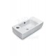 SmartLeft Duvara Monte & Dolap Uyumlu Armatür Deliği Solda Seramik Lavabo – 50x25 cm, Beyaz