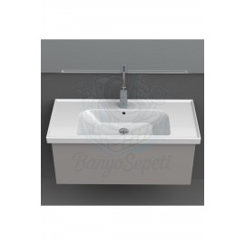 ModeraGrand Etajerli Duvara Monte & Mobilya Uyumlu Armatür Delikli Seramik Lavabo – 100x45 cm, Beyaz ModeraGrand Etajerli Duvara Monte & Mobilya Uyumlu Armatür Delikli Seramik Lavabo – 100x45 cm, Beyaz