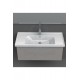 ModeraGrand Etajerli Duvara Monte & Mobilya Uyumlu Armatür Delikli Seramik Lavabo – 100x45 cm, Beyaz