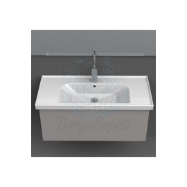 ModeraElite Etajerli Duvara Monte & Mobilya Uyumlu Armatür Delikli Seramik Lavabo – 80x45 cm, Beyaz ModeraElite Etajerli Duvara Monte & Mobilya Uyumlu Armatür Delikli Seramik Lavabo – 80x45 cm, Beyaz