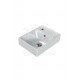 ModeraMini Etajerli Duvara Monte & Mobilya Uyumlu Seramik Lavabo – 40x30 cm, Beyaz