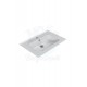 ModeraPlus Etajerli Duvara Monte & Mobilya Uyumlu Armatür Delikli Seramik Lavabo – 70x47 cm, Beyaz