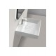 SquareWall Duvara Monte & Mobilya Uyumlu Armatür Delikli Seramik Lavabo – 48x48 cm, Beyaz