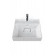 SquareWall Duvara Monte & Mobilya Uyumlu Armatür Delikli Seramik Lavabo – 48x48 cm, Beyaz