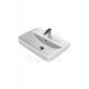 VersaWall Duvara Monte & Mobilya Uyumlu Armatür Delikli Seramik Lavabo – 60x40 cm, Beyaz