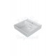 SquareWall Duvara Monte & Mobilya Uyumlu Armatür Delikli Seramik Lavabo – 48x48 cm, Beyaz