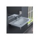 ModeraPrime Etajerli Duvara Monte & Mobilya Uyumlu Armatür Delikli Seramik Lavabo – 60x47 cm, Beyaz