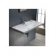 ModeraPrime Etajerli Duvara Monte & Mobilya Uyumlu Armatür Delikli Seramik Lavabo – 70x45 cm, Beyaz