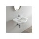 ModeraSoft Oval Etajerli Duvara Monte & Mobilya Uyumlu Seramik Lavabo – 45x43 cm, Beyaz