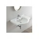 ModeraClassic Oval Etajerli Duvara Monte & Mobilya Uyumlu Seramik Lavabo – 65x50 cm, Beyaz