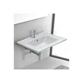 ModeraPrime Etajerli Duvara Monte & Mobilya Uyumlu Seramik Lavabo – 65x45 cm, Beyaz