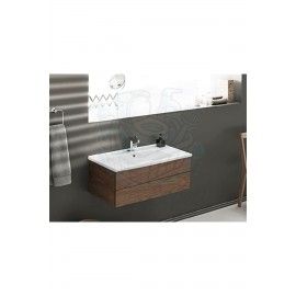 ModeraGrande Etajerli Duvara Monte & Mobilya Uyumlu Seramik Lavabo – 85x45 cm, Beyaz