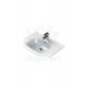 ModeraElite Etajerli Duvara Monte & Mobilya Uyumlu Armatür Delikli Seramik Lavabo – 55x48 cm, Beyaz