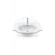 ModeraElite Etajerli Duvara Monte & Mobilya Uyumlu Armatür Delikli Seramik Lavabo – 55x48 cm, Beyaz