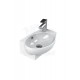 CornerFlex Mini Köşe Lavabo – Duvara Monte & Dolap Uyumlu, Armatür Delikli, 45x28 cm, Beyaz