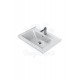 ModeraPlus Etajerli Duvara Monte & Mobilya Uyumlu Armatür Delikli Seramik Lavabo – 60x45 cm, Beyaz