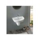 VersaWall Duvara Monte Armatür Delikli Seramik Lavabo – 45x35 cm, Beyaz