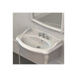 AngloGrande Etajerli Duvara Monte & Kolon Ayak Uyumlu Seramik Lavabo – 80x54 cm, Beyaz AngloGrande Etajerli Duvara Monte & Kolon Ayak Uyumlu Seramik Lavabo – 80x54 cm, Beyaz
