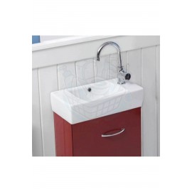 SmartLine Duvara Monte & Dolap Uyumlu Armatür Deliği Sağda Seramik Lavabo – 50x25 cm, Beyaz