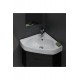 CornerMax Dolap Uyumlu Armatür Delikli Köşe Seramik Lavabo – 46x46 cm, Beyaz