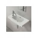 SmartLeft Etajerli Duvara Monte & Dolap Uyumlu Armatür Deliği Solda Seramik Lavabo – 50x28 cm, Beyaz