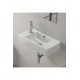 SmartLeft Duvara Monte & Dolap Uyumlu Armatür Deliği Solda Seramik Lavabo – 50x25 cm, Beyaz