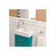 SmartLeft Duvara Monte & Dolap Uyumlu Armatür Deliği Solda Seramik Lavabo – 50x25 cm, Beyaz