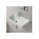 ModeraComfort Etajerli Duvara Monte & Mobilya Uyumlu Seramik Lavabo – 65x38 cm, Beyaz