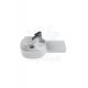 ModeraLeft Etajerli Duvara Monte Seramik Lavabo – 65x32 cm, Beyaz