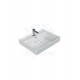 ModeraComfort Etajerli Duvara Monte & Mobilya Uyumlu Armatür Delikli Seramik Lavabo – 60x48 cm, Byz