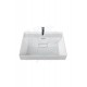 ModeraComfort Etajerli Duvara Monte & Mobilya Uyumlu Armatür Delikli Seramik Lavabo – 60x48 cm, Byz
