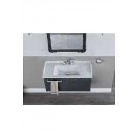 RetroElegance Nostalji Görünümlü Duvara Monte & Mobilya Uyumlu Armatür Delikli Lavabo 65x48 cm