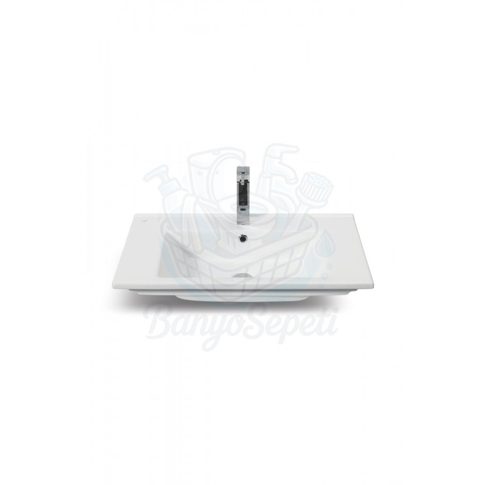 ModeraGrande Etajerli Duvara Monte & Mobilya Uyumlu Seramik Lavabo – 85x45 cm, Beyaz