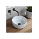 ModeraSphere Tezgah Üstü Yuvarlak Armatür Delikli Seramik Lavabo – 33x33 cm, Beyaz