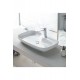 ModeraTop Tezgah Üstü Armatür Delikli Seramik Lavabo – 70x43 cm, Beyaz