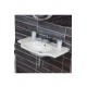 ModeraElite Etajerli Duvara Monte & Mobilya Uyumlu Armatür Delikli Seramik Lavabo – 55x48 cm, Beyaz