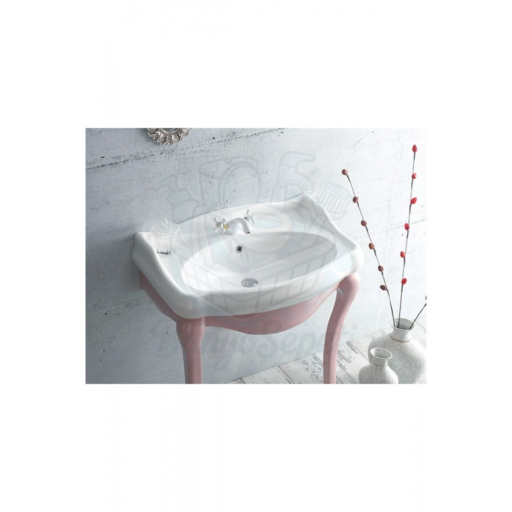 AngloElite Etajerli Duvara Monte & Kolon Ayak Uyumlu Seramik Lavabo – 100x54 cm, Beyaz