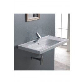 ModeraGrande Yarı Gömme Etajerli Duvara Monte & Mobilya Uyumlu Armatür Delikli Lavabo – 70x45 cm