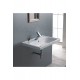 ModeraPlus Etajerli Duvara Monte & Mobilya Uyumlu Armatür Delikli Seramik Lavabo – 60x45 cm, Beyaz