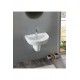 GrandWall Duvara Monte Armatür Delikli Seramik Lavabo – 60x50 cm, Beyaz